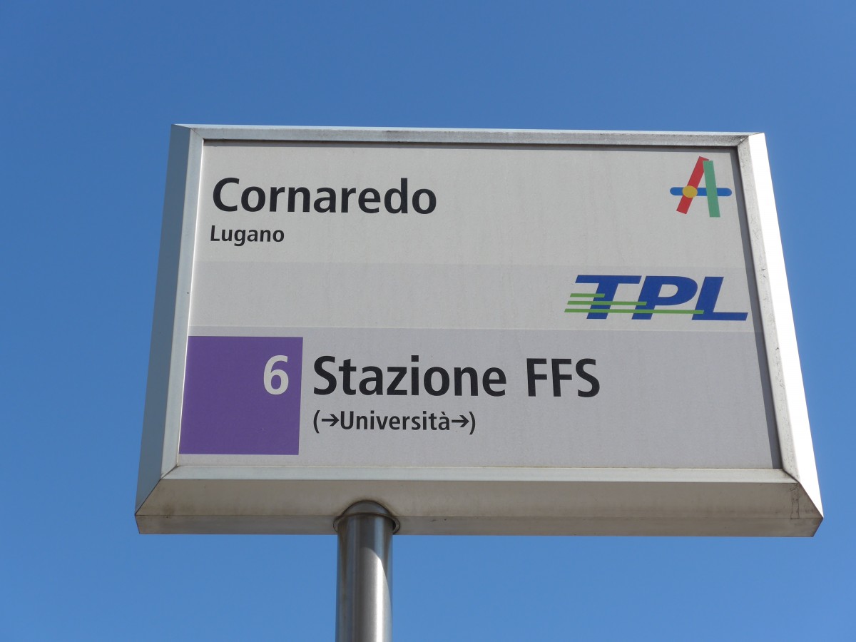 (155'226) - TPL-Haltestelle - Lugano, Cornaredo - am 13. September 2014