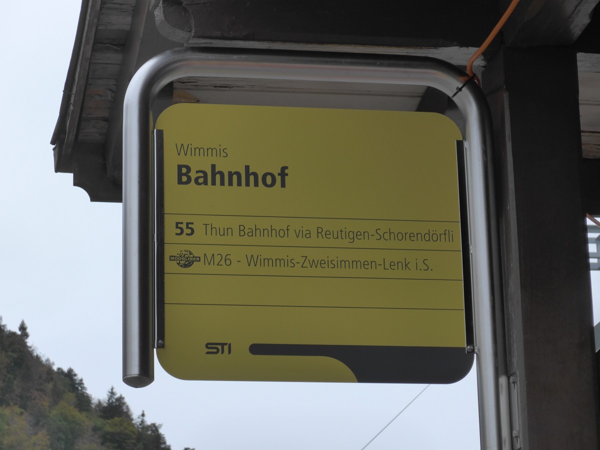 (155'727) - STI-Haltestelle - Wimmis, Bahnhof - am 13. Oktober 2014