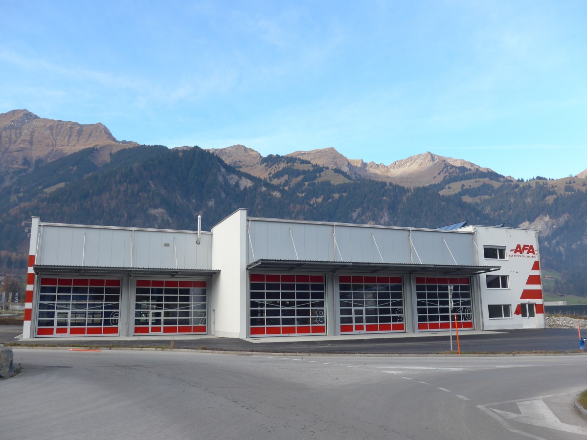 (157'594) - Die neue Garage der AFA Frutigen-Adelboden am 30. November 2014 in Frutigen
