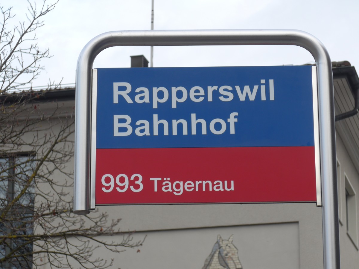 (157'776) - VZO-Haltestelle - Rapperswil, Bahnhof - am 14. Dezember 2014