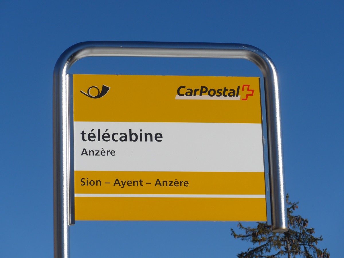 (158'060) - PostAuto-Haltestelle - Anzre, tlcabine - am 1. Januar 2015