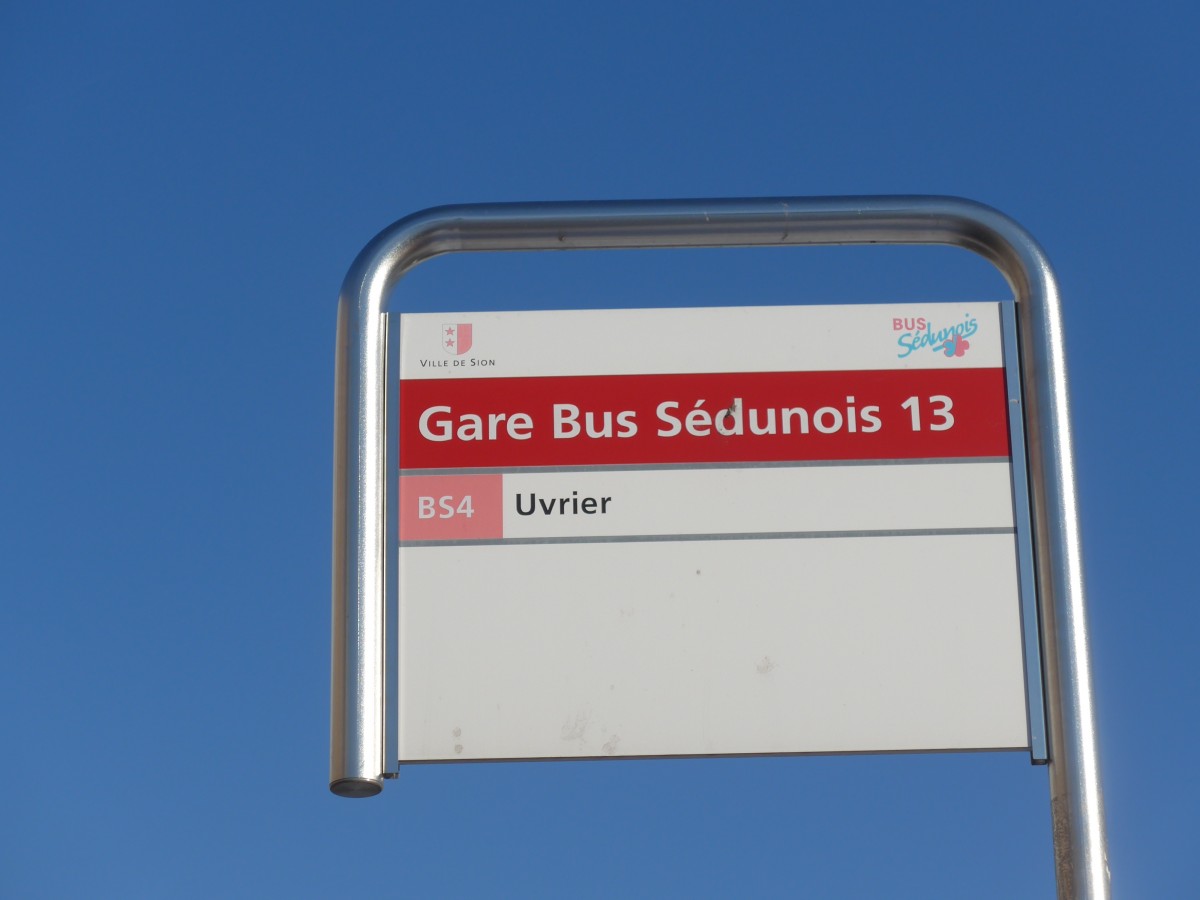 (158'078) - BUS-Sdunois-Haltestelle - Sion, Gare - am 1. Januar 2015