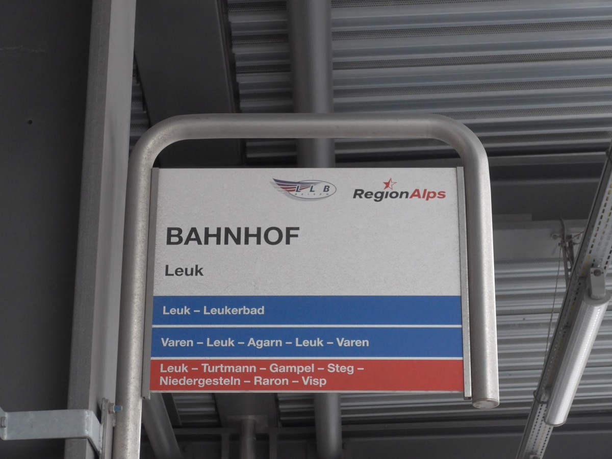 (159'594) - LLB + SBB-Haltestelle - Leuk, Bahnhof - am 2. April 2015