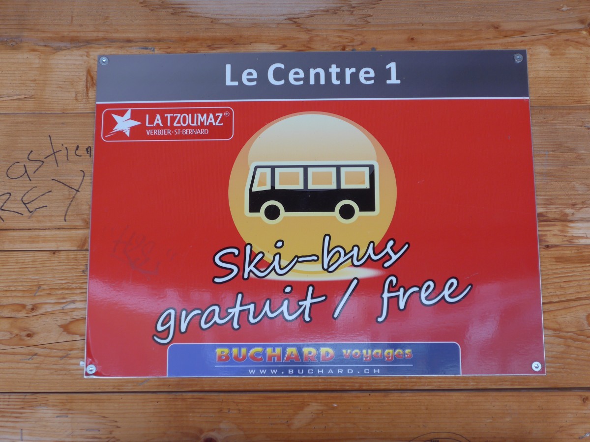 (159'646) - Ski-bus-Haltestelle - La Tzoumaz, Le Centre 1 - am 5. April 2015