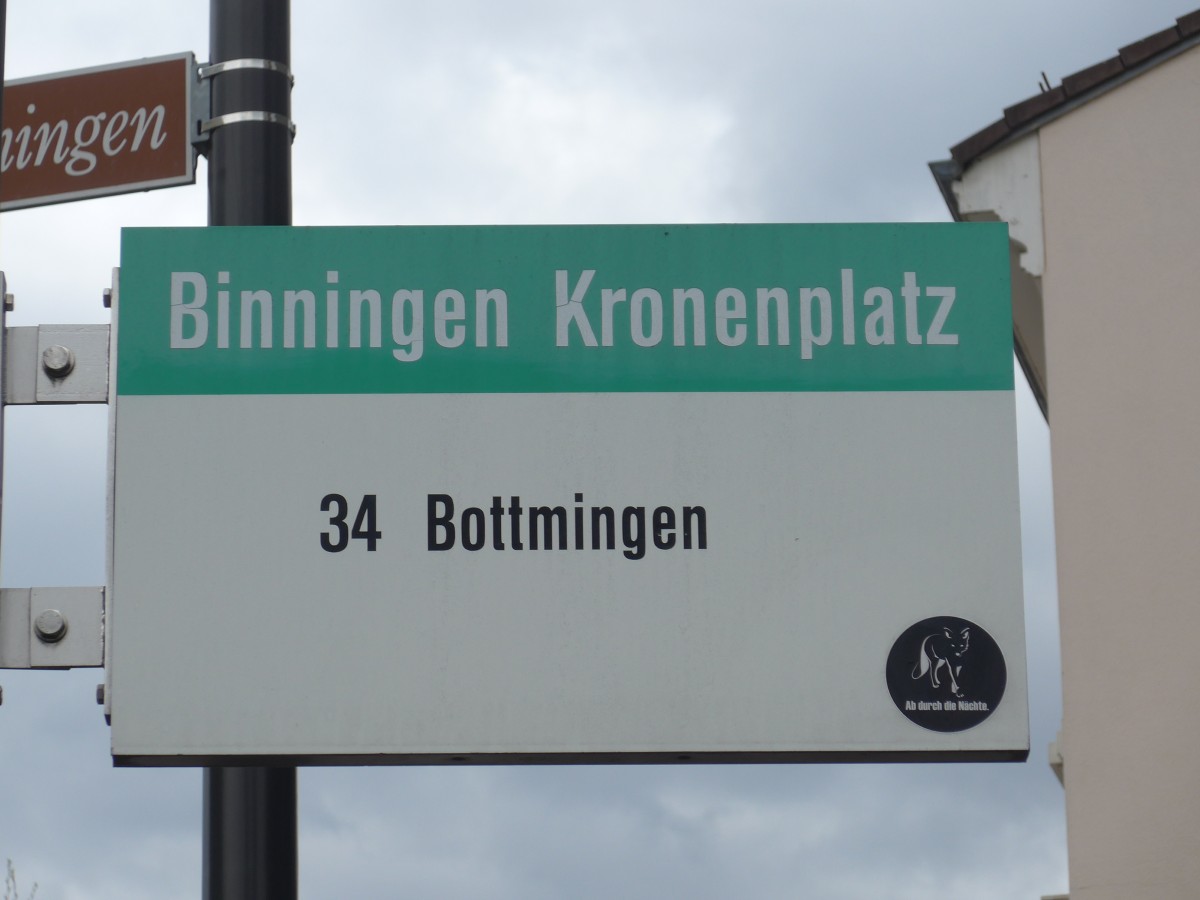 (159'833) - BVB-Haltestelle - Binningen, Kronenplatz - am 11. April 2015