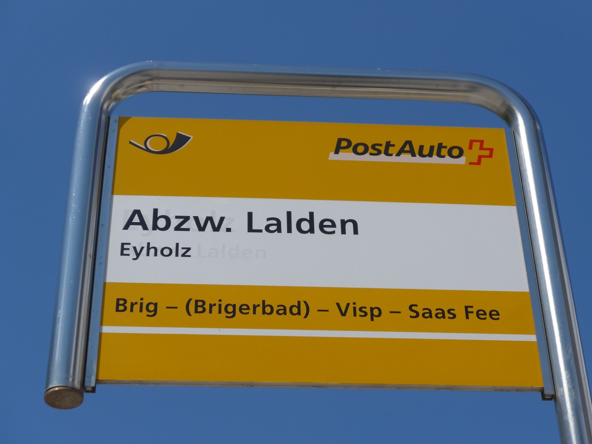 (161'110) - PostAuto-Haltestelle - Eyholz, Abzw. Lalden - am 27. Mai 2015
