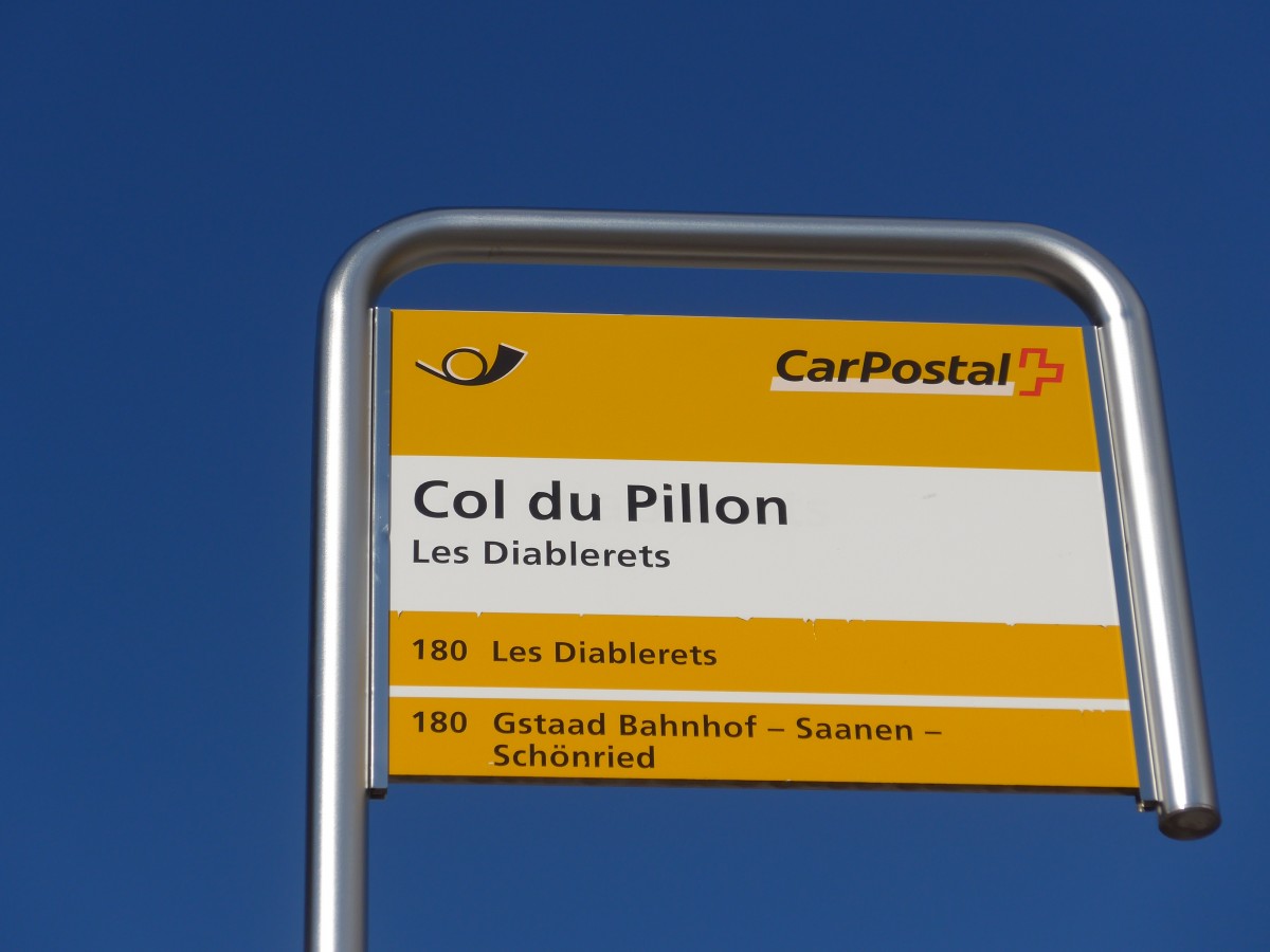 (161'240) - PostAuto-Haltestelle - Les Diablerets, Col du Pillon - am 27. Mai 2015