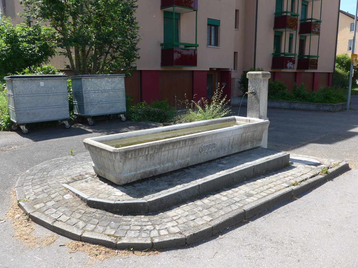 (161'259) - Brunnen am 28. Mai 2015 beim Bahnhof Avenches