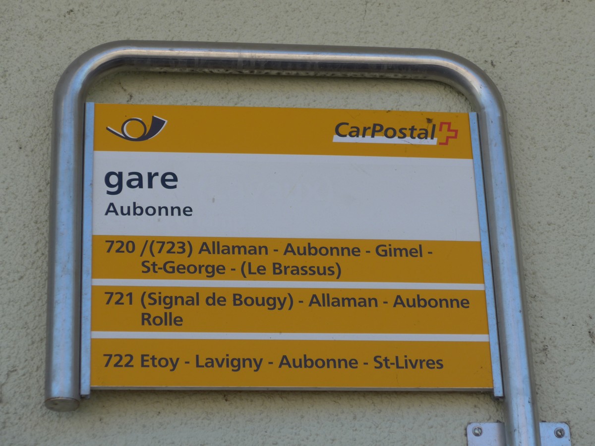 (161'380) - PostAuto-Haltestelle - Aubonne, gare - am 28. Mai 2015