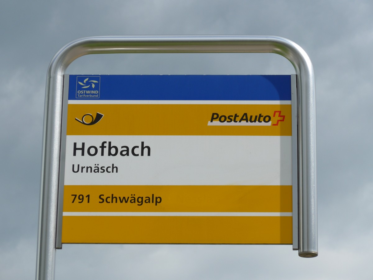 (163'224) - PostAuto-Haltestelle - Urnsch, Hofbach - am 2. August 2015