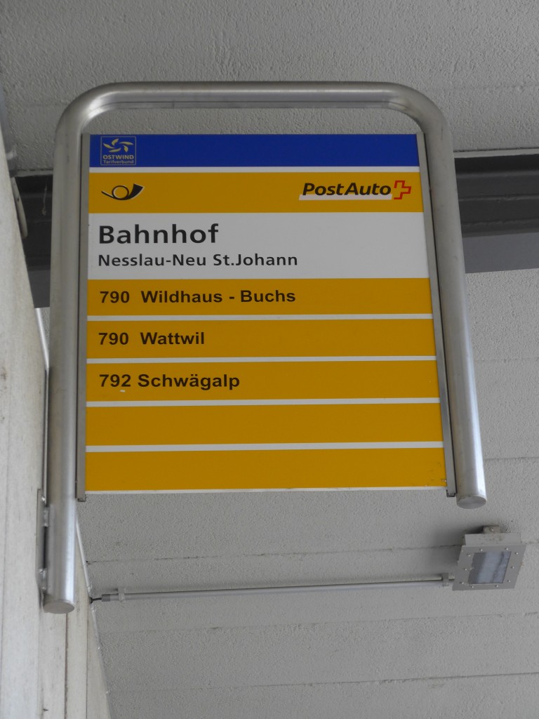 (163'271) - PostAuto-Haltestelle - Nesslau-Neu St. Johann - am 2. August 2015