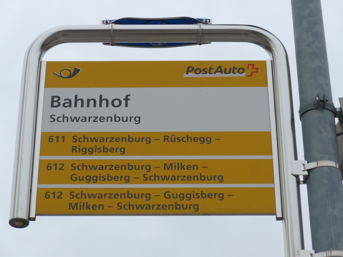 (164'674) - PostAuto-Haltestelle - Schwarzenburg, Bahnhof - am 13. September 2015