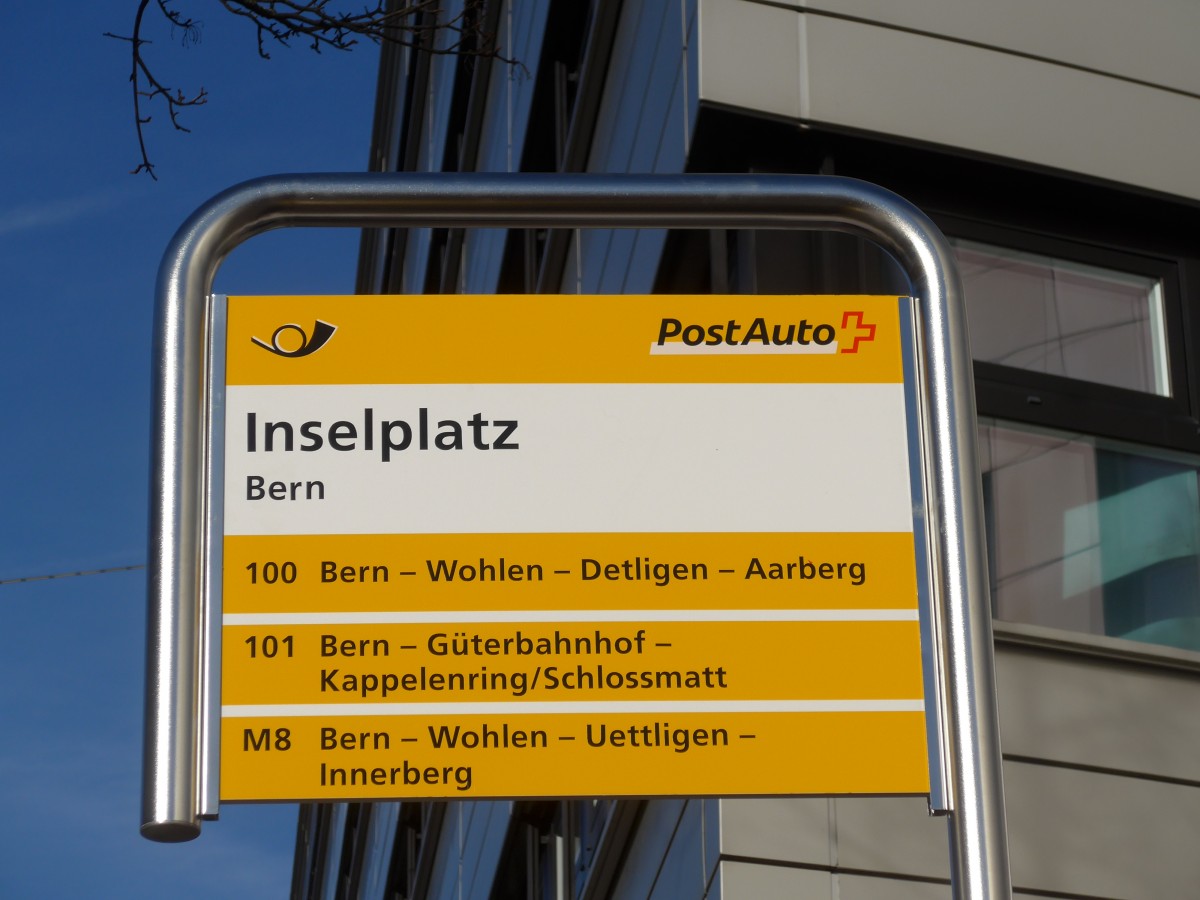 (167'751) - PostAuto-Haltestelle - Bern, Inselplatz - am 13. Dezember 2015