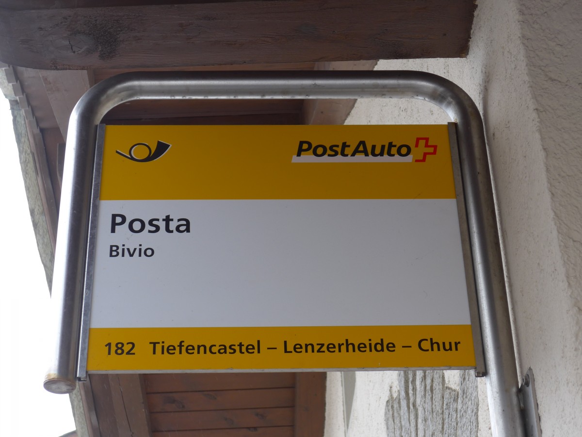 (168'499) - PostAuto-Haltestelle - Bivio, Posta - am 23. Januar 2016