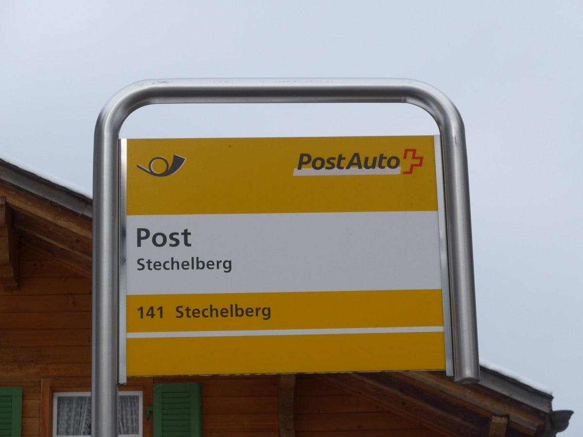 (168'557) - PostAuto-Haltestelle - Stechelberg, Post - am 24. Januar 2016