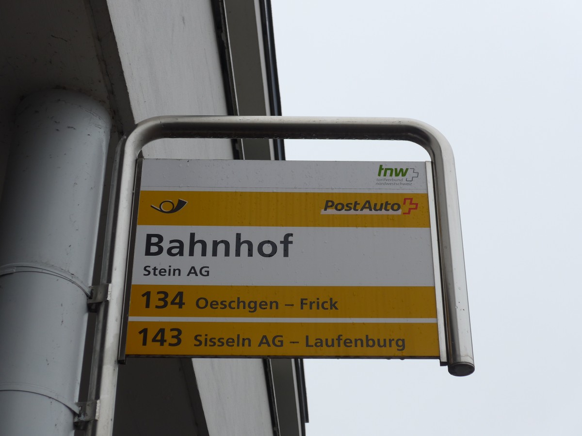 (168'755) - PostAuto-Haltestelle - Stein AG, Bahnhof - am 20. Februar 2016