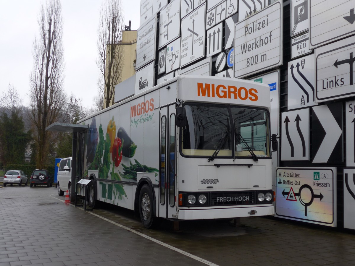 (168'923) - Migros-Verkaufswagen - NAW/FHS am 25. Februar 2016 in Luzern, Verkehrshaus