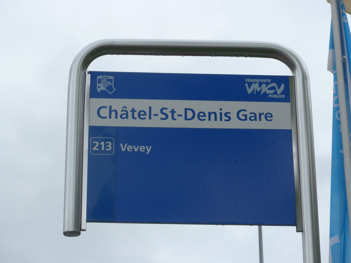(171'798) - VMCV-Haltestelle - Chtel-St-Denis, Gare - am 13. Juni 2016
