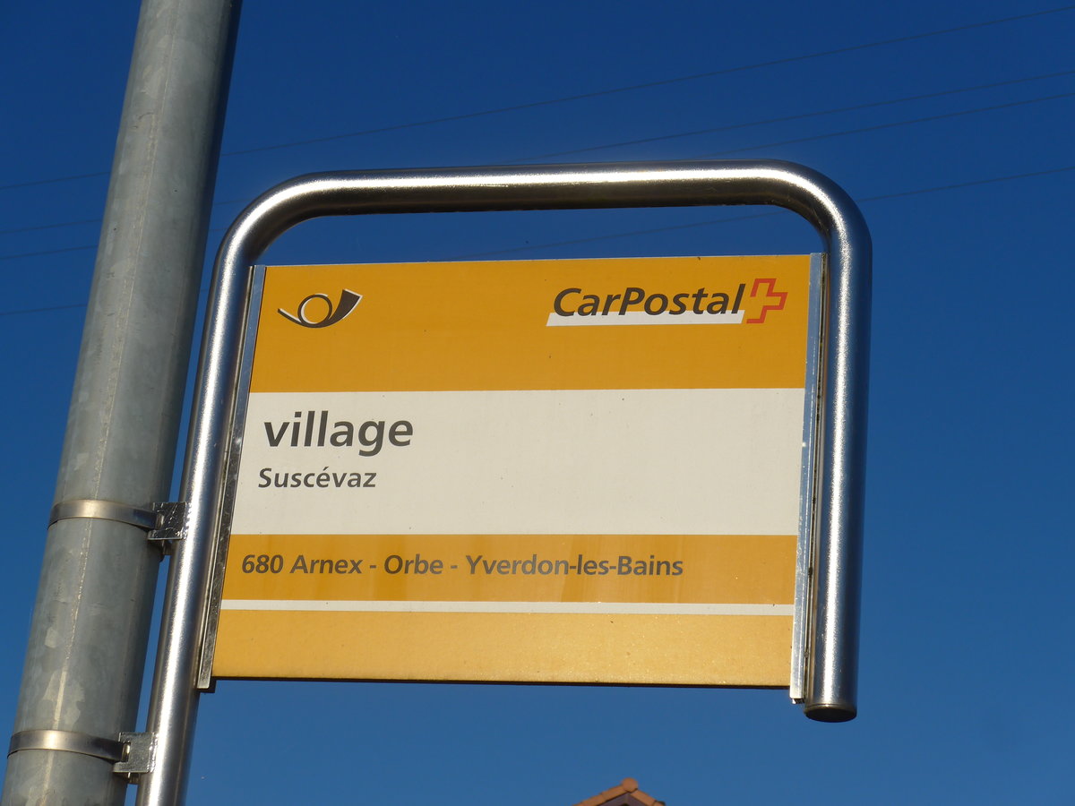 (173'125) - PostAuto-Haltestelle - Suscvaz, village - am 19. Juli 2016