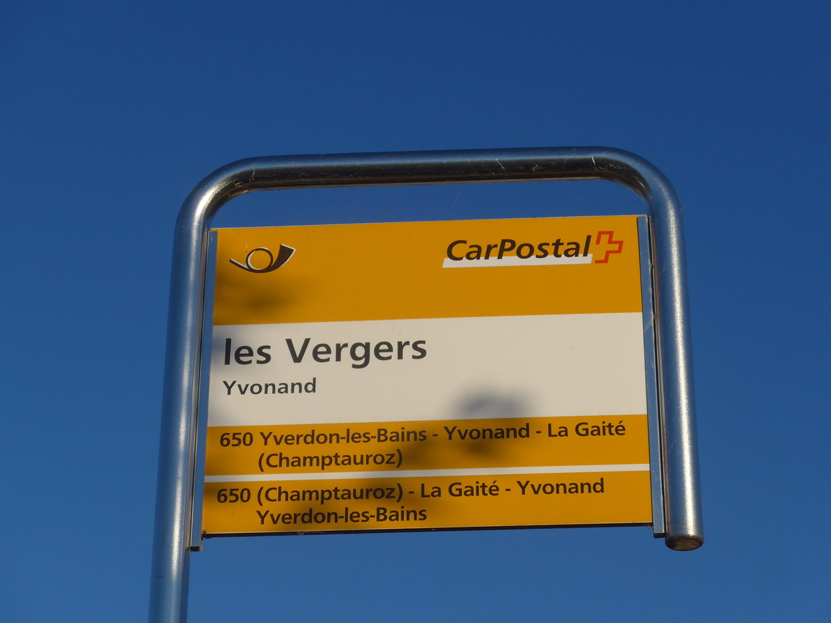 (173'144) - PostAuto-Haltestelle - Yvonand, les Vesgers - am 19. Juli 2016