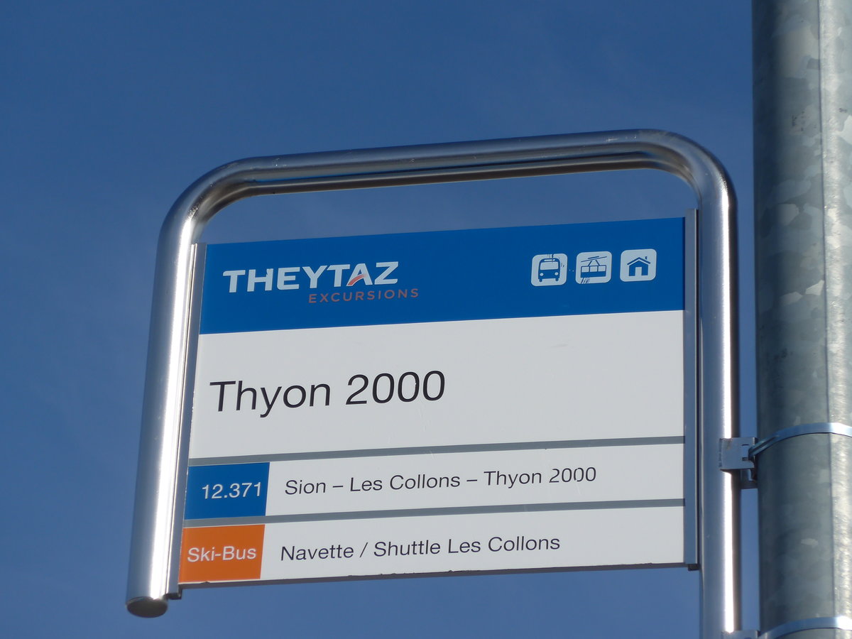 (178'191) - Theytaz-Haltestelle - Thyon 2000 - am 28. Januar 2017