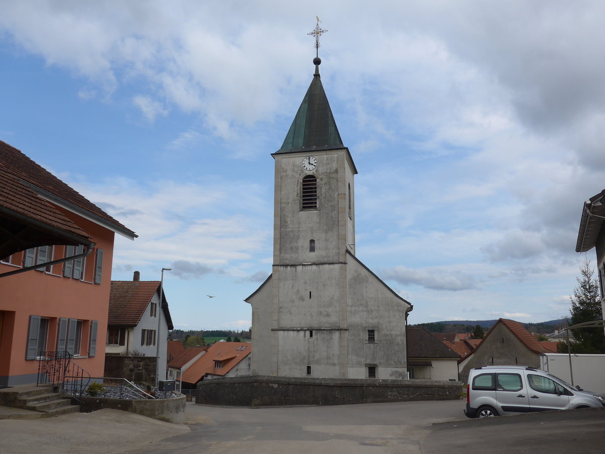 (179'253) - Die Kirche in Vendlincourt am 1. April 2017