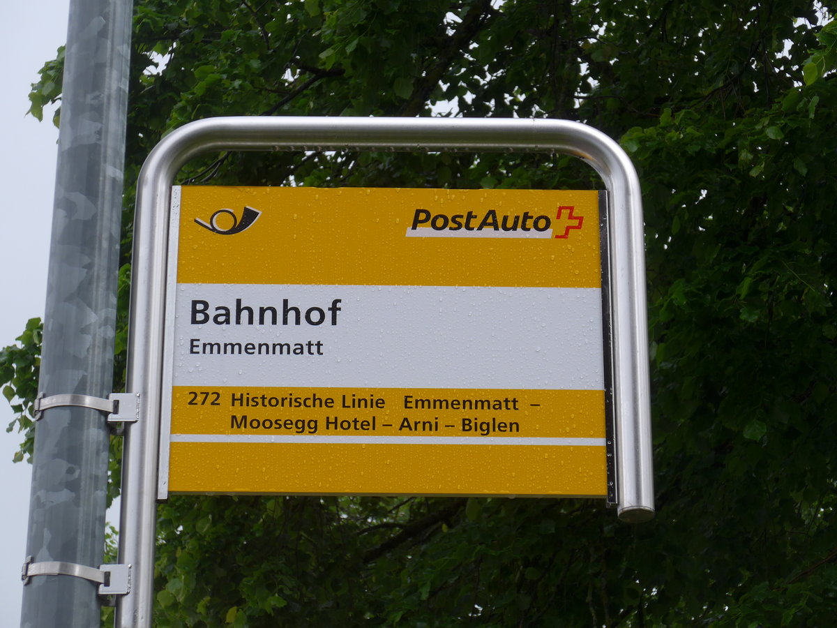 (180'918) - PostAuto-Haltestelle - Emmenmatt, Bahnhof - am 4. Juni 2017