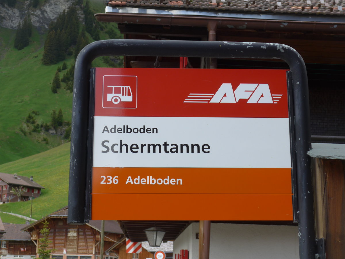 (180'970) - AFA-Haltestelle - Adelboden, Schermtanne - am 4. Juni 2017