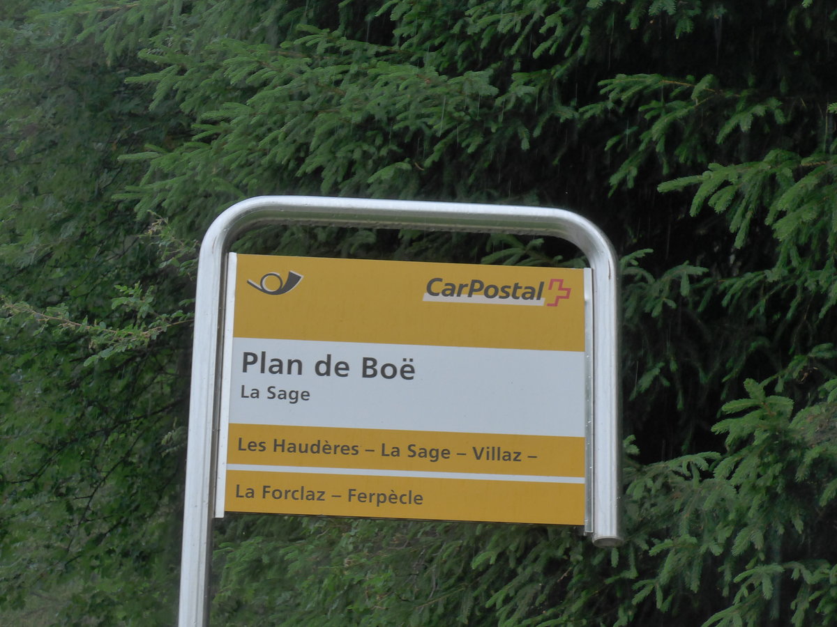 (181'853) - PostAuto-Haltestelle - La Sage, Plan de Bo - am 9. Juli 2017