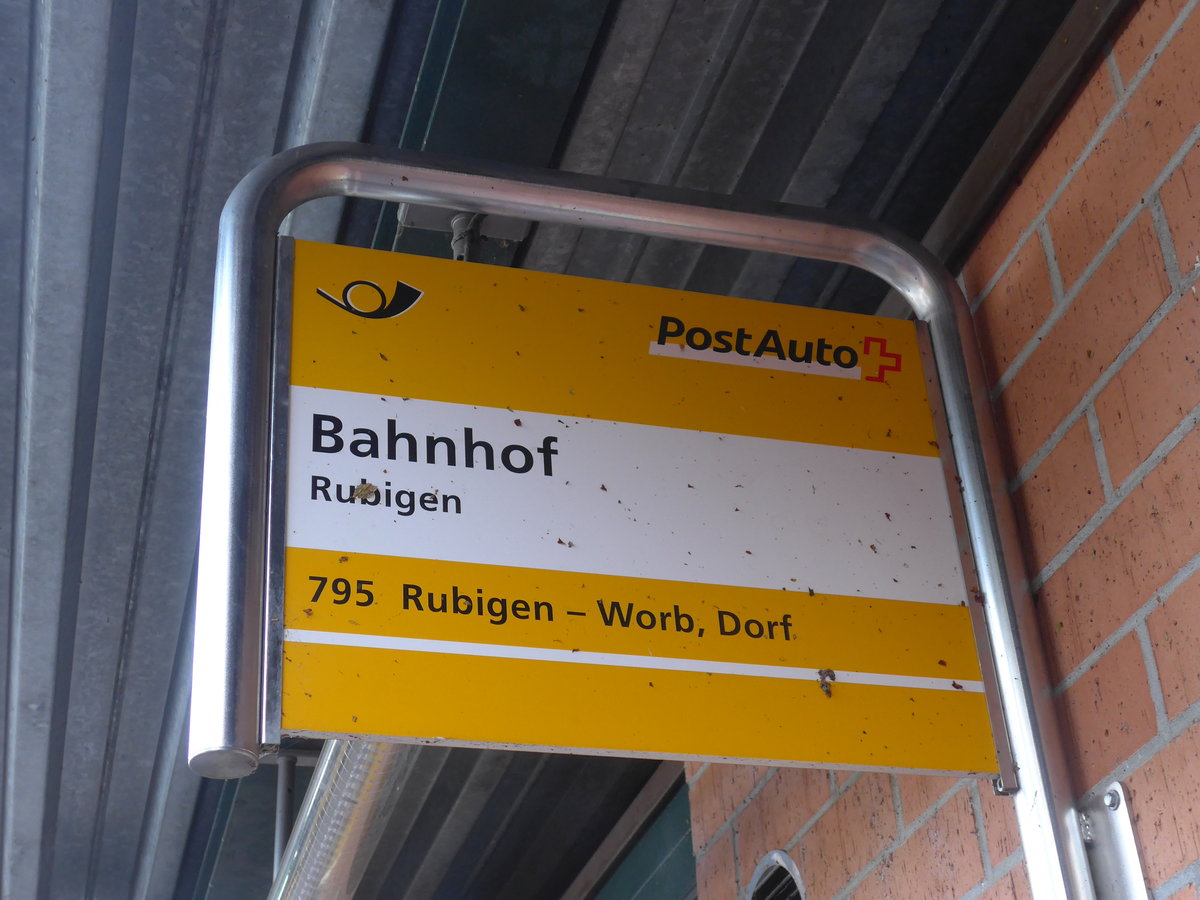 (182'501) - PostAuto-Haltestelle - Rubigen, Bahnhof - am 2. August 2017