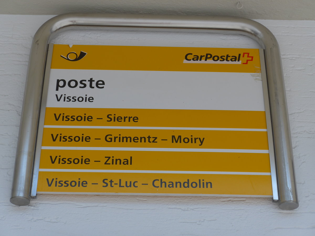 (184'167) - PostAuto-Haltestelle - Vissoie, poste - am 25. August 2017