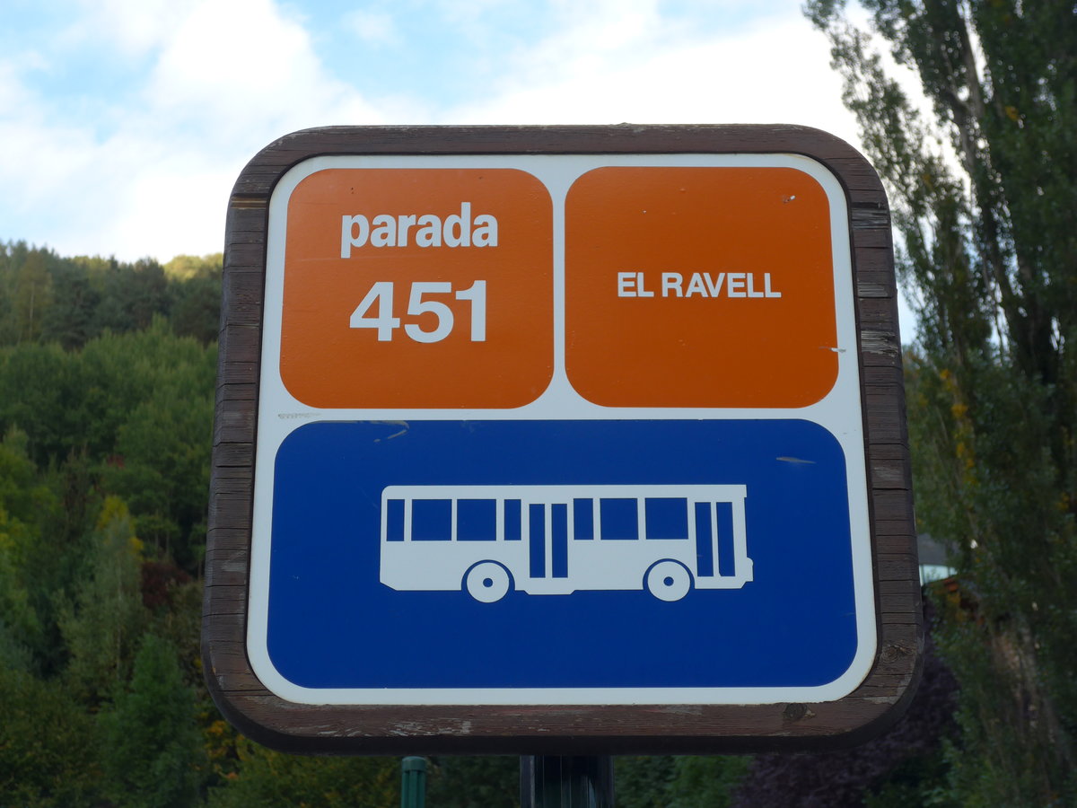 (185'442) - Bus-Haltestelle - La Massana, El Ravell - am 27. September 2017