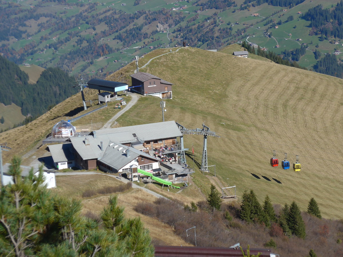 (185'849) - Bergstationen Tschenten und Mser mit Gruppenumlaufbahn Tschenten am 15. Oktober 2017 oberhalb Adelboden