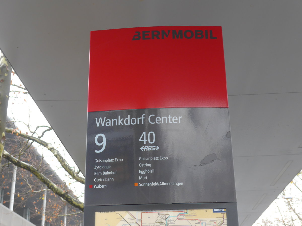 (186'536) - Bernmobil-Haltestelle - Bern, Wankdorf Center - am 19. November 2017