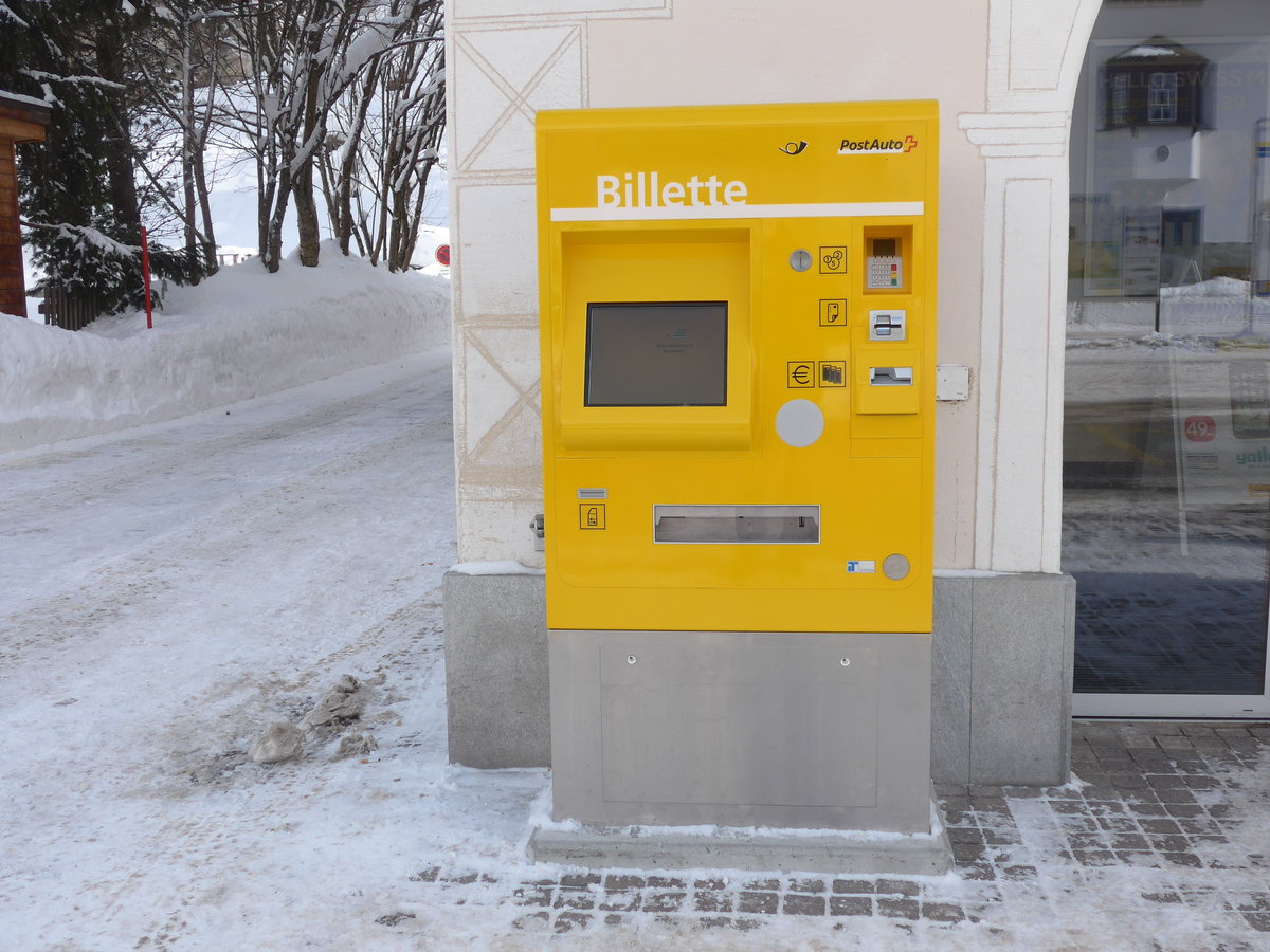 (188'157) - PostAuto-Billetautomat am 3. Februar 2018 in Sils-Maria