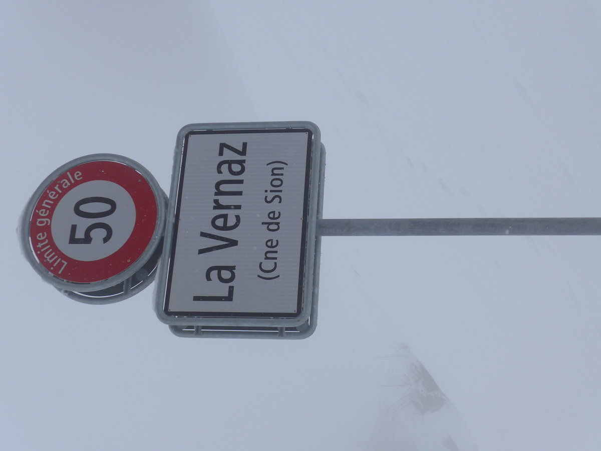 (188'410) - Ortstafel von La Vernaz am 11. Februar 2018