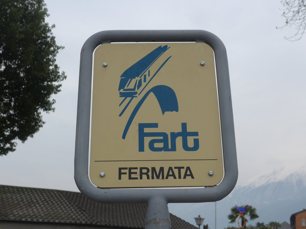 (188'846) - FART-Haltestelle am 17. Februar 2018 in Ascona, Post