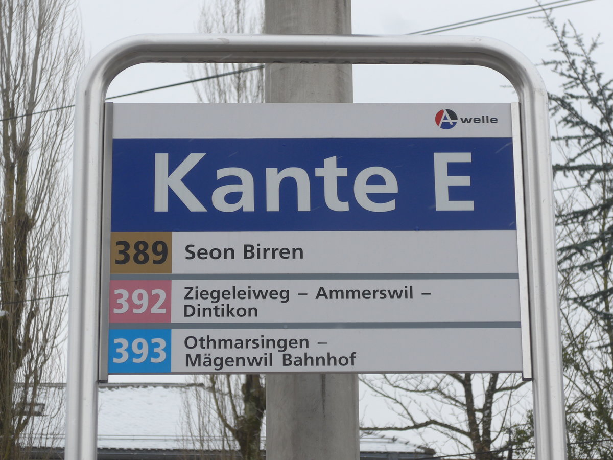 (189'534) - A-welle-Haltestelle - Lenzburg, Bahnhof - am 19. Mrz 2018