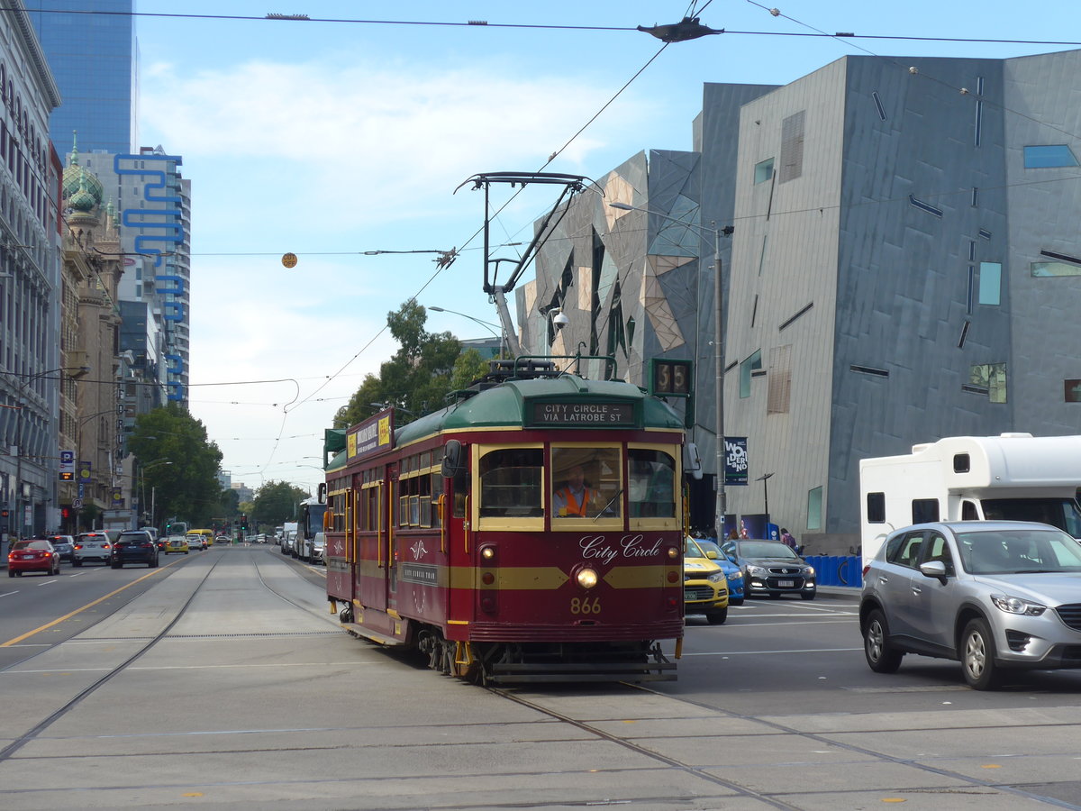 (190'405) - PTV-Tram - Nr. 866 - am 19. April 2018 in Melbourne