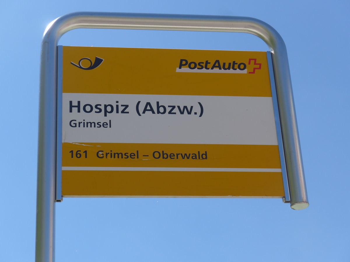 (195'254) - PostAuto-Haltestelle - Grimsel, Hospiz (Abzw.) - am 29. Juli 2018