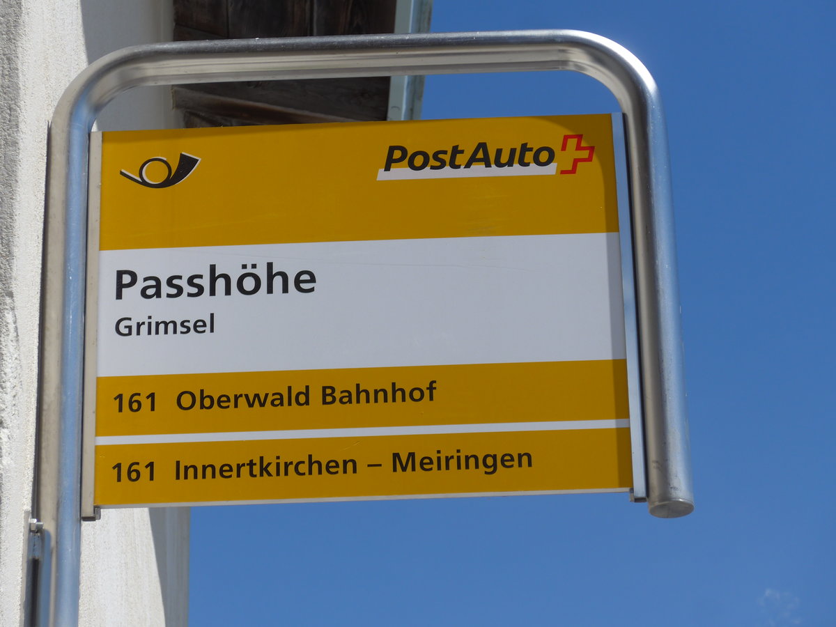 (195'280) - PostAuto-Haltestelle - Grimsel, Passhhe - am 29. Juli 2018