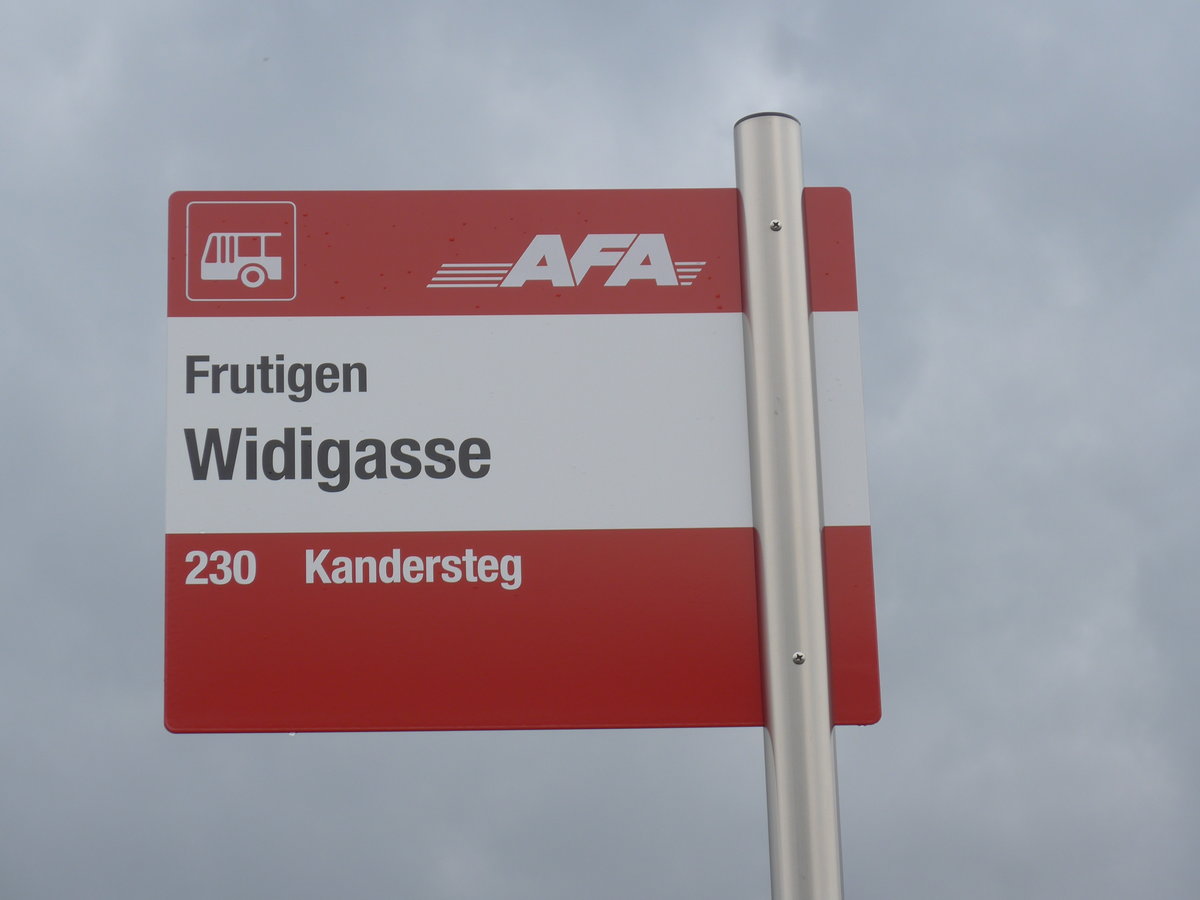 (198'075) - AFA-Haltestelle - Frutigen, Widigasse - am 1. Oktober 2018