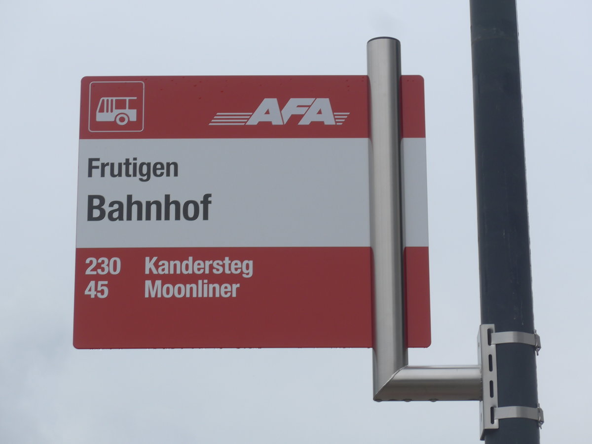 (198'079) - AFA-Haltestelle - Frutigen, Bahnhof - am 1. Oktober 2018
