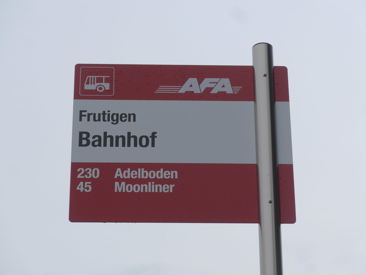 (198'080) - AFA-Haltestelle - Frutigen, Bahnhof - am 1. Oktober 2018