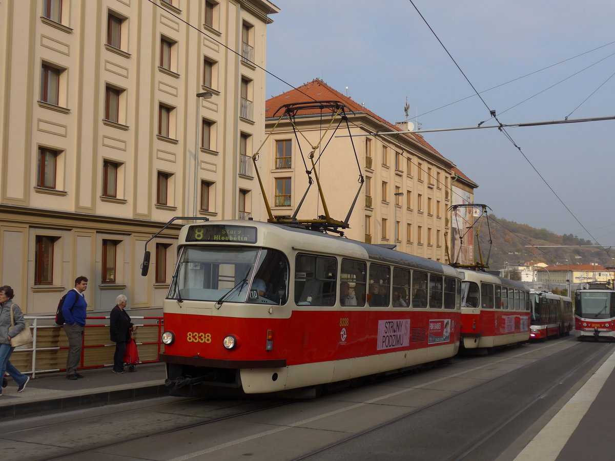 (198'508) - DPP-Tram - Nr. 8338 - am 19. Oktober 2018 in Praha