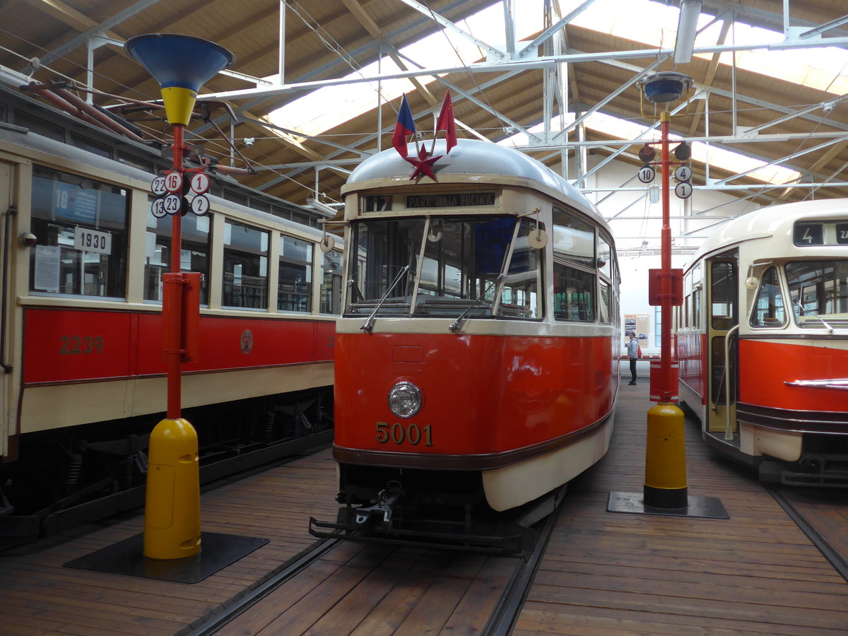 (198'789) - DPP-Tram - Nr. 5001 - am 20. Oktober 2018 in Praha, PNV-Museum