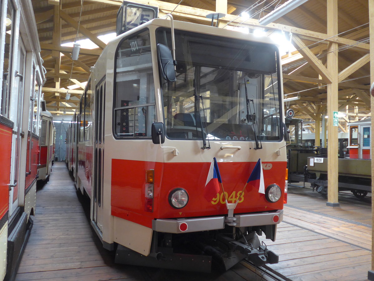 (198'836) - DPP-Tram - Nr. 9048 - am 20. Oktober 2018 in Praha, PNV-Museum