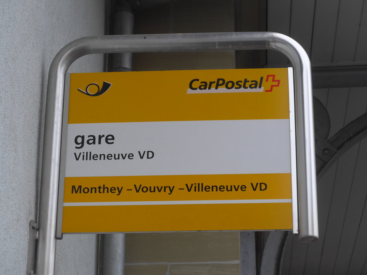(200'036) - PostAuto-Haltestelle - Villeneuve VD, gare - am 17. Dezember 2018