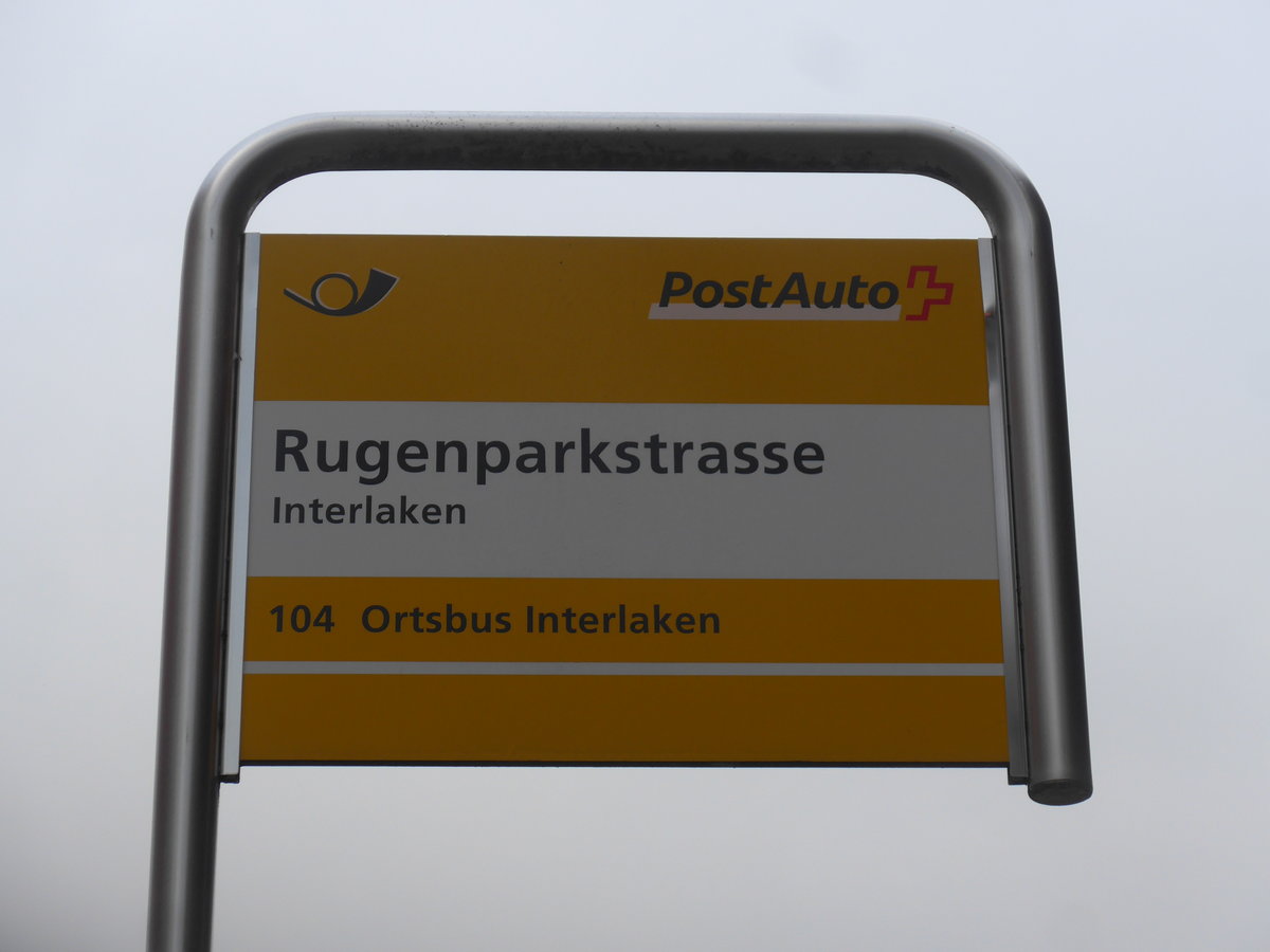 (200'531) - PostAuto-Haltestelle - Interlaken, Rugenparkstrasse - am 1. Januar 2019