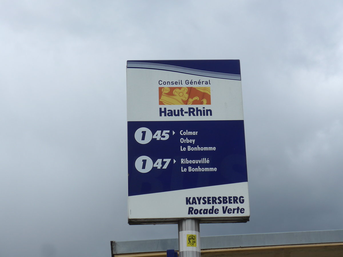 (204'538) - Bus-Haltestelle - Kaysersberg, Rocade Verte - am 28. April 2019